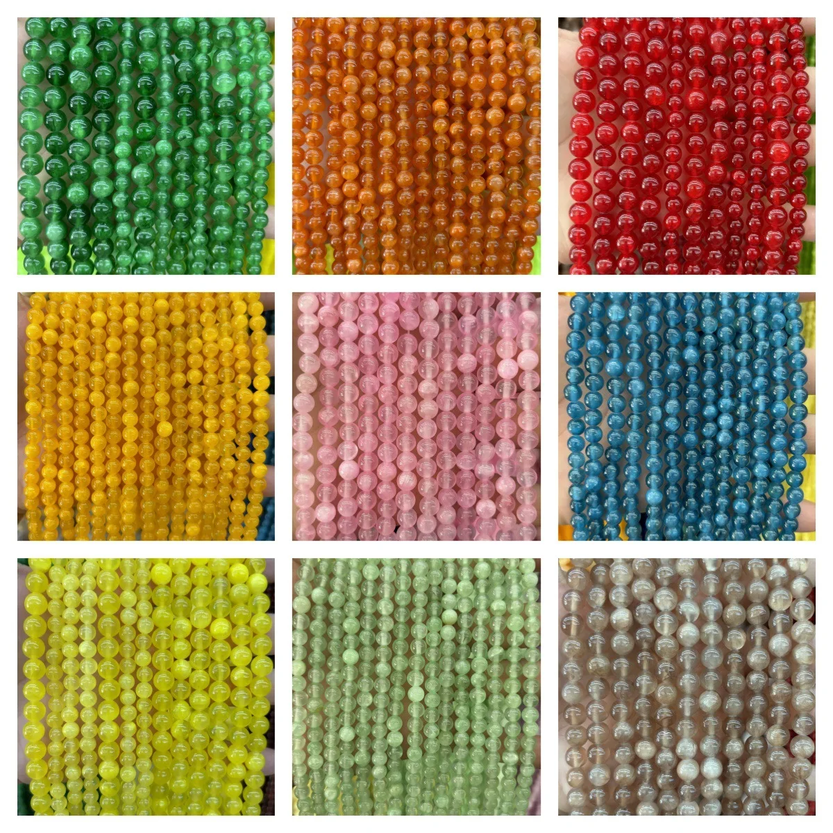 Natural Stone 6 8 10mm Ice Silk Jade Beads Persian Jade Beads Loose Beads Handmade DIY Bracelets Necklaces Jewelry Accessories