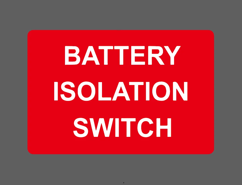 Boat Marine Battery Isolation Switch Sticker, Waterproof UV-Resistant Vinyl Decal for RV Industrial Off-Grid Power Safety