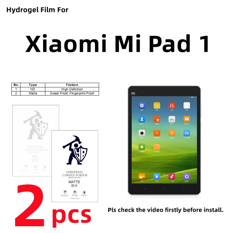 

2pcs HD Hydrogel Film For Xiaomi Mi Pad 1 Matte Screen Protector For Xiaomi Mi Pad 7.9 inches Clear/Frosted Full Cover Protect