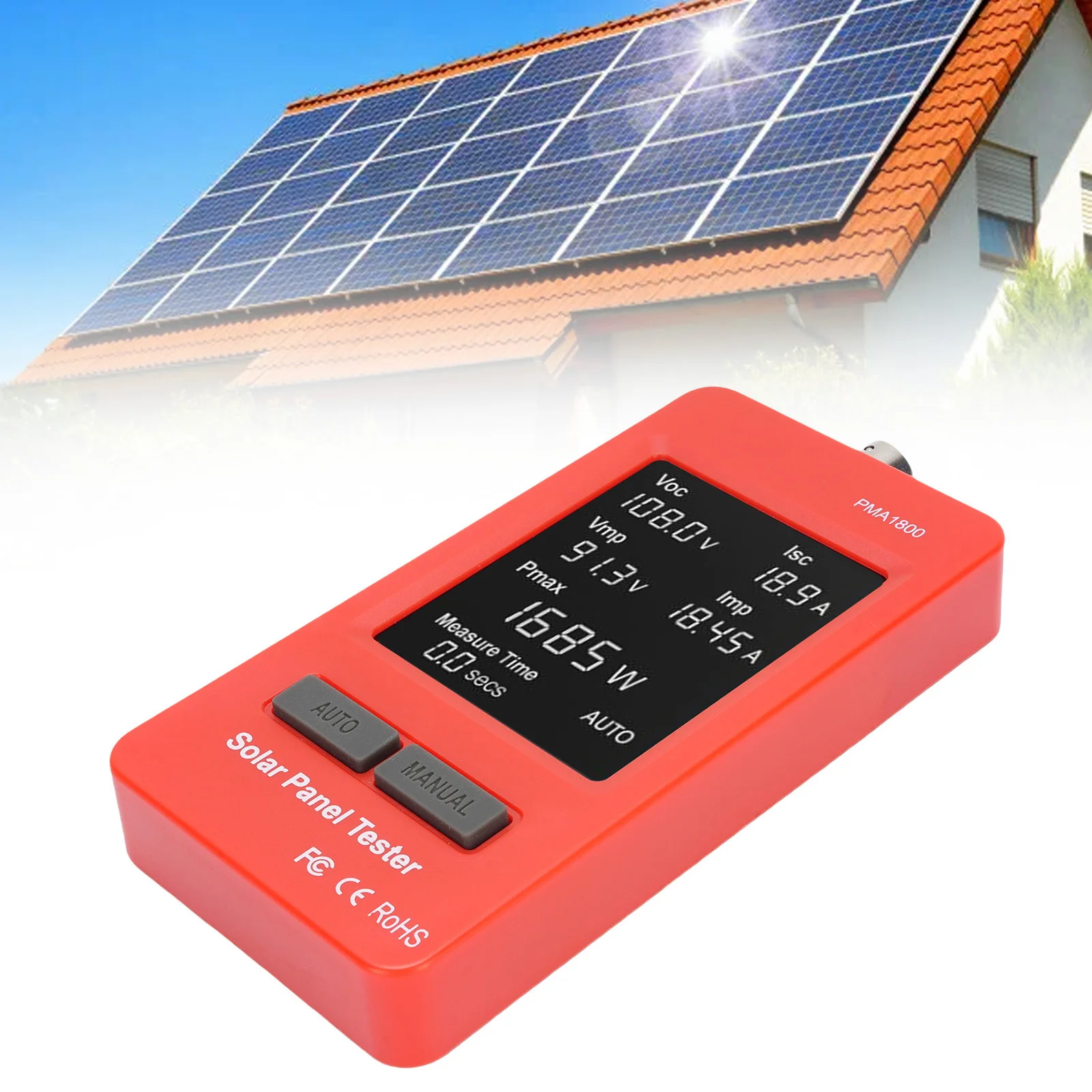 Photovoltaic Panel Multimeter Backlit HD LCD Display Multi Safety MPPT Test Solar PV Panel Tester Photovoltaic Panel Multimeter