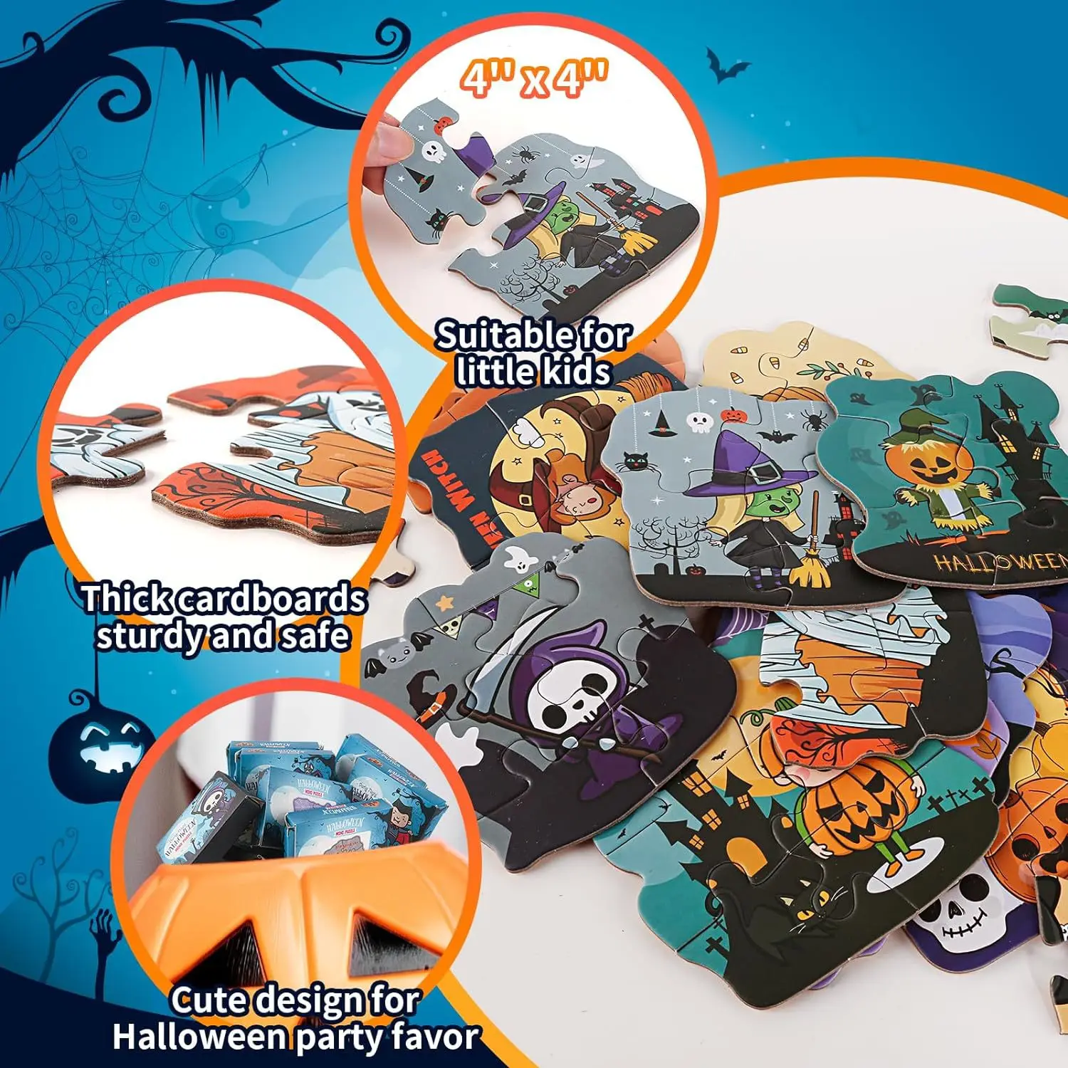 Halloween Puzzle Toys Countdown Calendar Jigsaw Puzzles Kids Fine Motor Skills Toy Home Decoration Pumpkin Witch Ghost Theme Toy