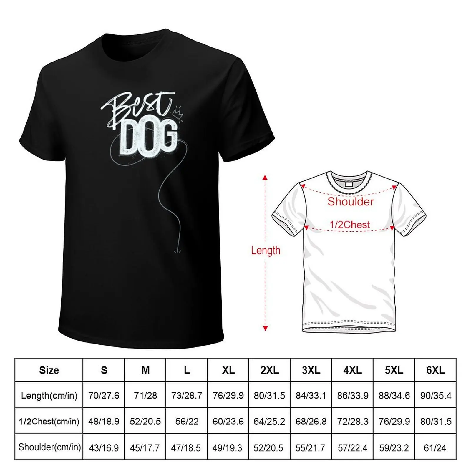 Best Dog Hand Lettering With Arrow Pointing to Heel Position T-Shirt Basic Simple Casual Short Sleeve Tee