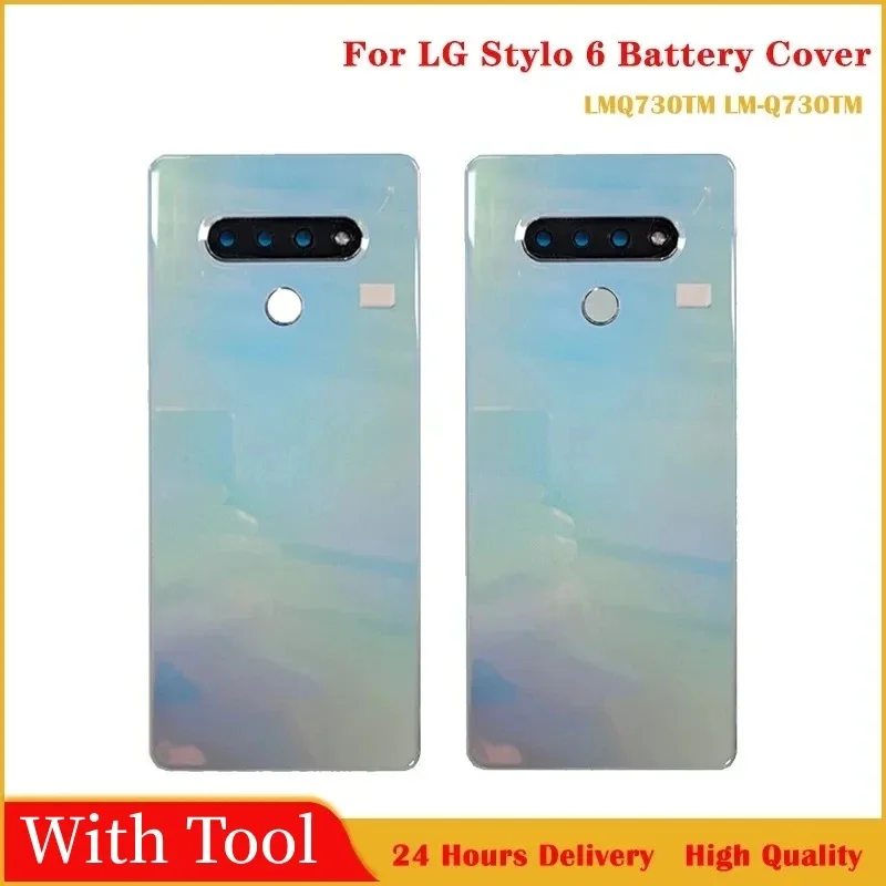 

For LG Stylo 6 Q730 Housing Door Battery Cover Back Cover Rear Case Chassis Shell Style 6 K71 With Camera Lens Replacement