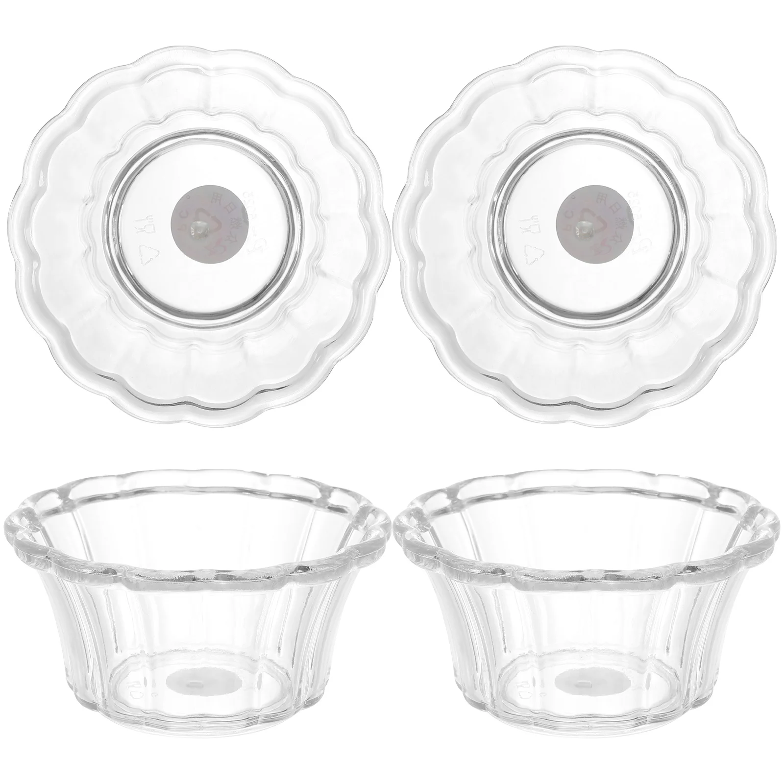 

4Pcs Small Clear Acrylic Sauce Bowls Serving Bowls for Condiment Snacks Desserts Home Restaurant Party Use Sauce Bowl
