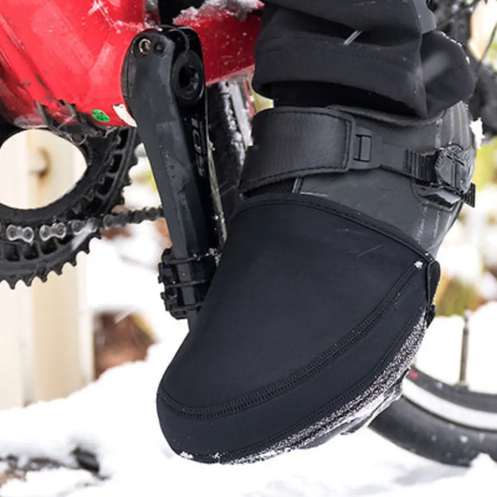 

1 Pair Warm Windproof Bike Shoe Covers Black Half Overshoes Cycling Anti-Slip Outdoor Riding Thermal Protection Waterproof Shoe