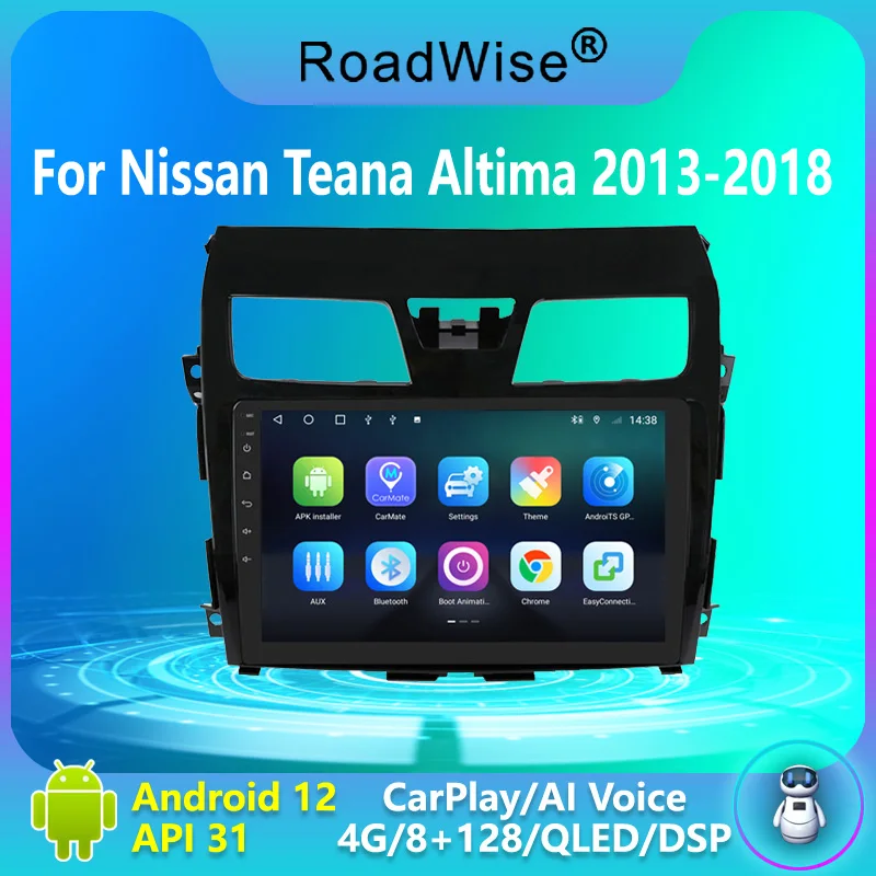 

Roadwise 2din Android Car Radio Carplay Multimedia For Teana Altima 2013 2014 2015 2017 2018 4G Wifi Navi GPS DVD DSP Autostereo