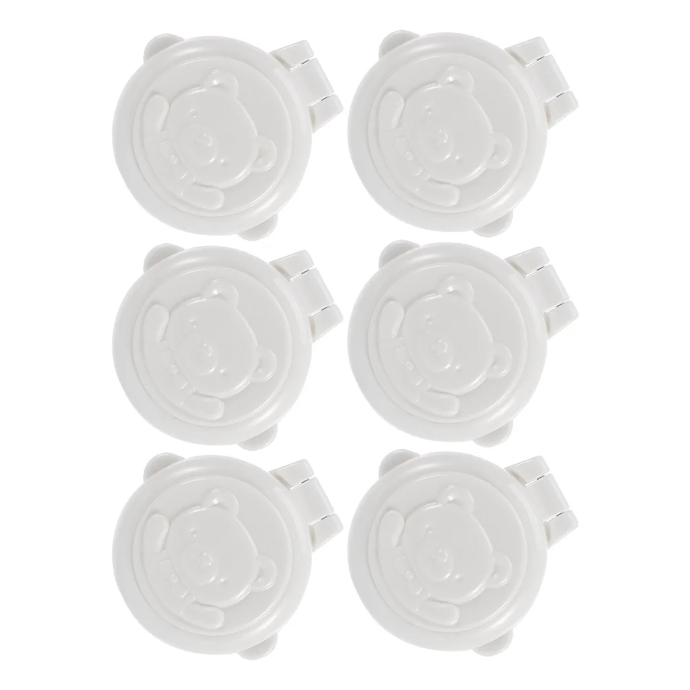 

6pcs Key Protection Lock Gas Stove Knob Cover Child Safety Guard Adjustable White Anti-Start Switch Cover Stove Lock for Oven