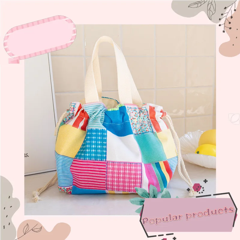 2025 New Large Capacity Commuting Handbag Bag, Ladies' Drawstring Lunchbox Pouch Collection of Cultural Items Storage Bag