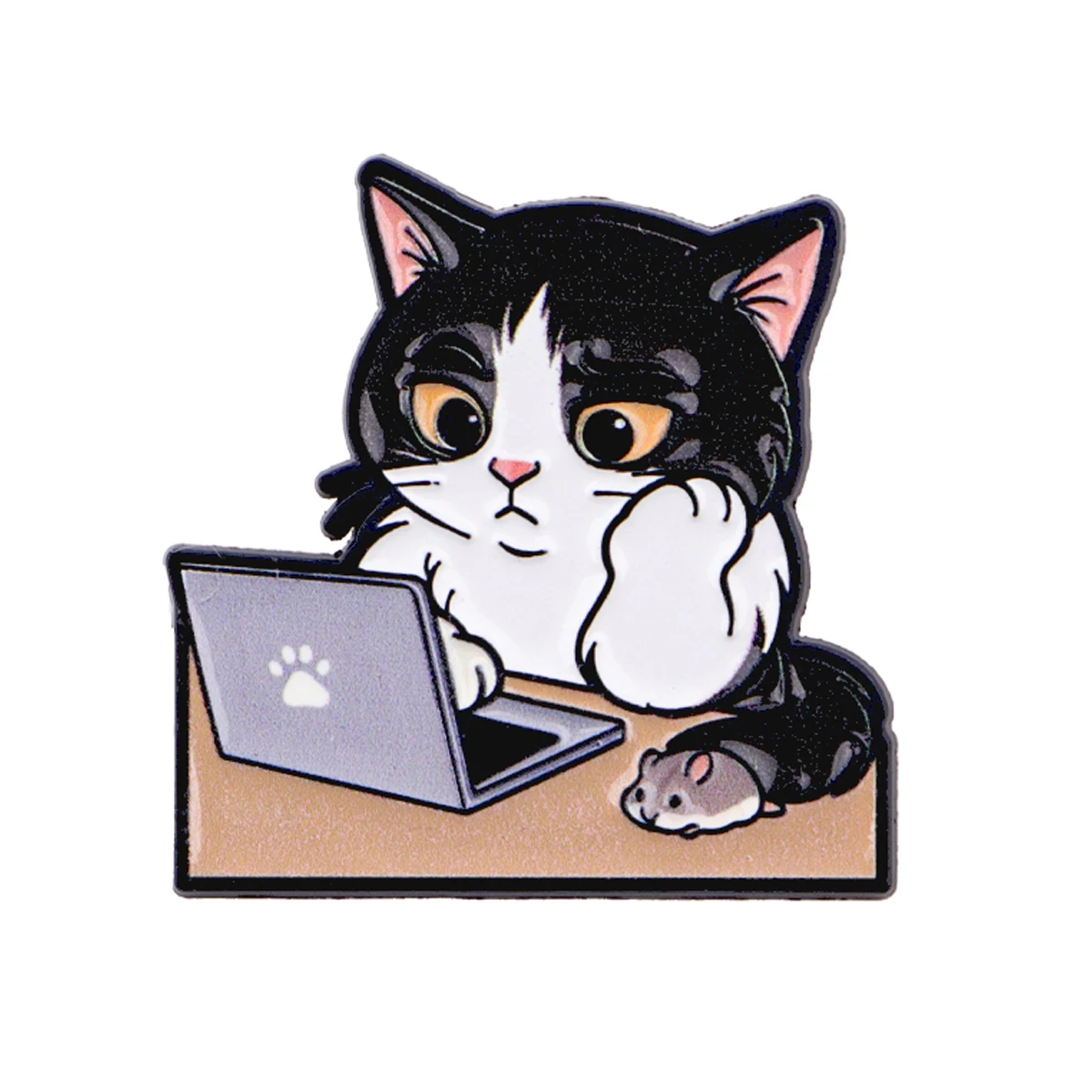 Cartoon Cat Enamel Pin Cute Mouse Brooch Pines Lapel Pins Badge on Backpack Clothing Accessories Funny Jewelry Friends Gifts