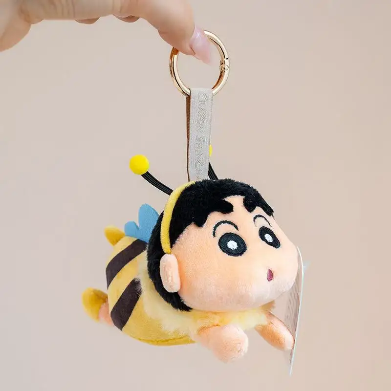 14 ซม.ล่าสุด Transformation Crayon Shin chan กระเป๋าเป้สะพายหลังจี้พวงกุญแจตุ๊กตา Plush ของเล่นตุ๊กตาการ์ตูนอะนิเมะน่ารักของขวัญตุ๊กตาสนุก