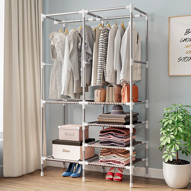 Hanger floor to bedroom clothes storage rack room hanging hanger simple clothes rack household storage rack small wardrobe