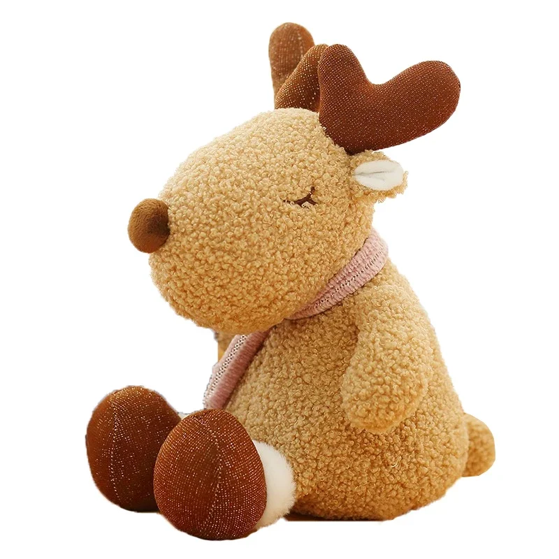 Cute Deer Dinosaur Dog Plush Doll Soothing Doll Ragdoll Pillow Christmas Gift Dog Chew Toy Pet Supplies