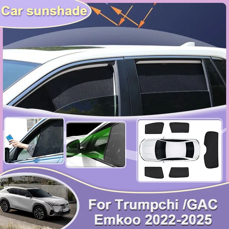 

Car Mesh Sunshades For Trumpchi GAC Emkoo 2024 Accesorios 2022 2023 2025 Sunscreen Window Covers Sun Visors Sunshade Auto Tools