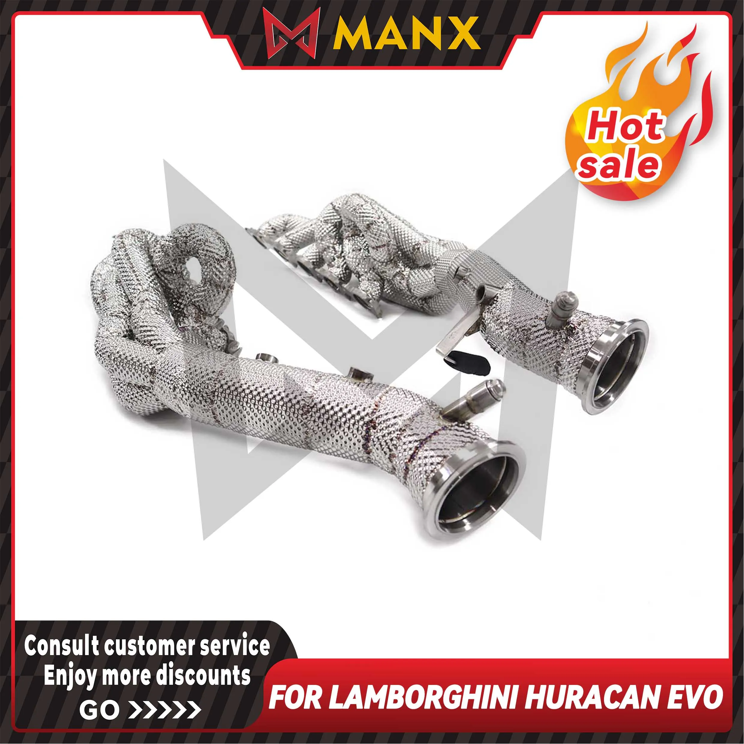 

Manifold for Lamborghini Huracan EVO Stainless steel Performance Exhaust pipe Header with heat shield Auto exhaust pipe