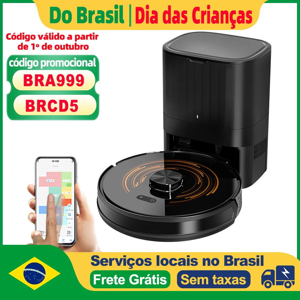 Aspirador de pó robô ABIR K30, estação vazia automática, lidar a laser, sucção 6500PA, mapa multipiso, aparelho seco e molhado para casa inteligente,Voltagem 220V
