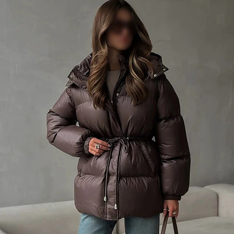 

New Fashion Warm Padded Jacket Women Winter Parkas Long Sleeve Hooded Bread Cotton Clothes Female Thick Jacket Outerwear