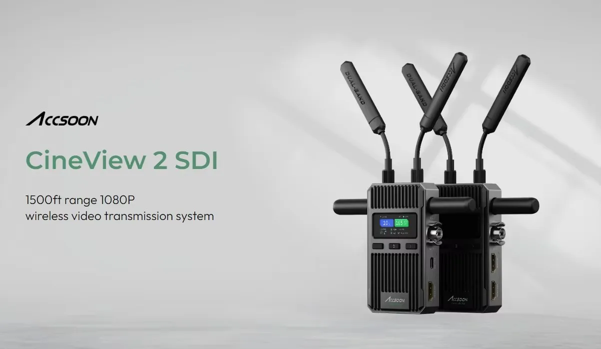 ACCSOON CineView 2 SDI 1500ft Range 1080P High-Definition Wireless Video Transmission Transmitter For Live Streaming