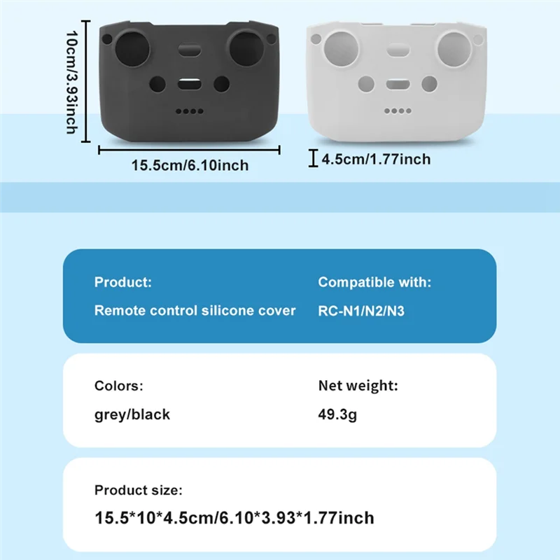 AAAEL-Anti-Drop Silicone Sleeve For RC-N1/N2/N3 Case Shockproof Remote Controller Cover For DJI FLIP/AIR 3S/NEO Drone
