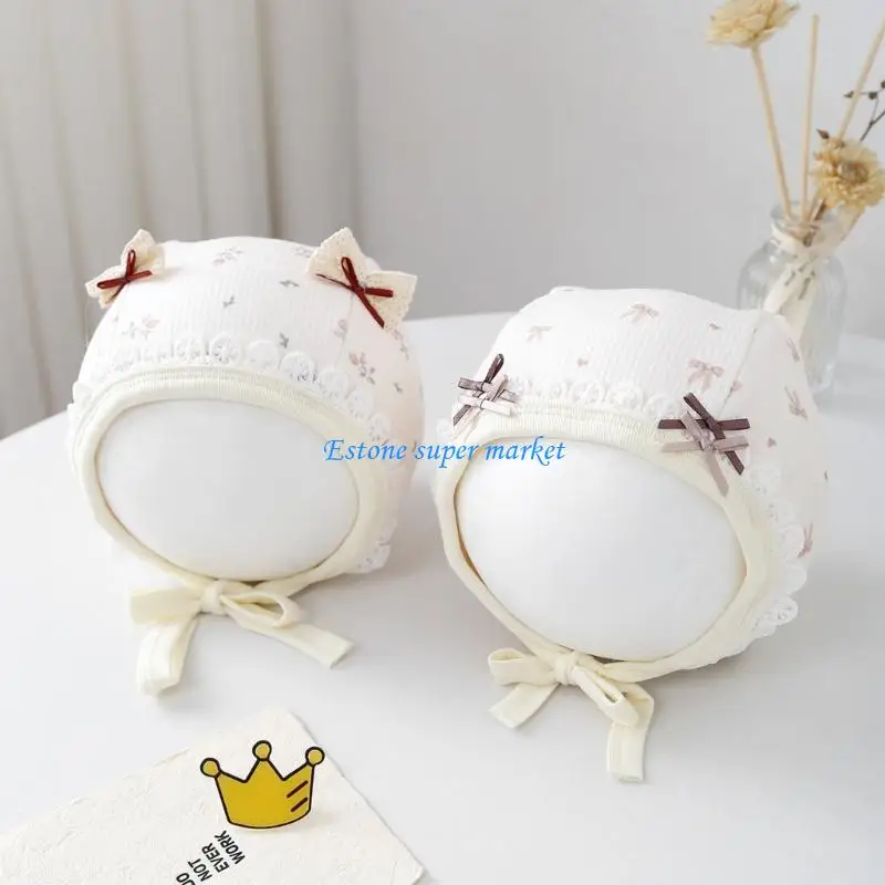 090B غطاء رأس واقي لحديثي الولادة من القماش المريح قبعة الجنين قابلة للتمدد للطفل من 0 إلى 5 أشهر أغطية رأس مريحة #5