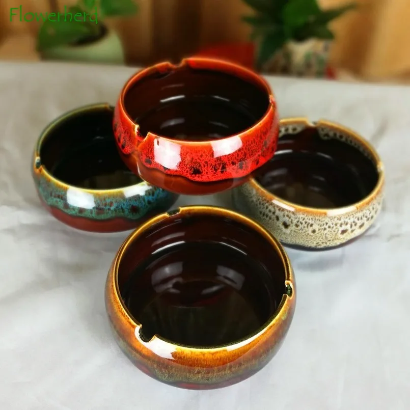 Creative Ashtray Ceramic Porcelain Smoking Set Container Ash Trays Weed Ashtray Ash Tray Cigar Ashtrays