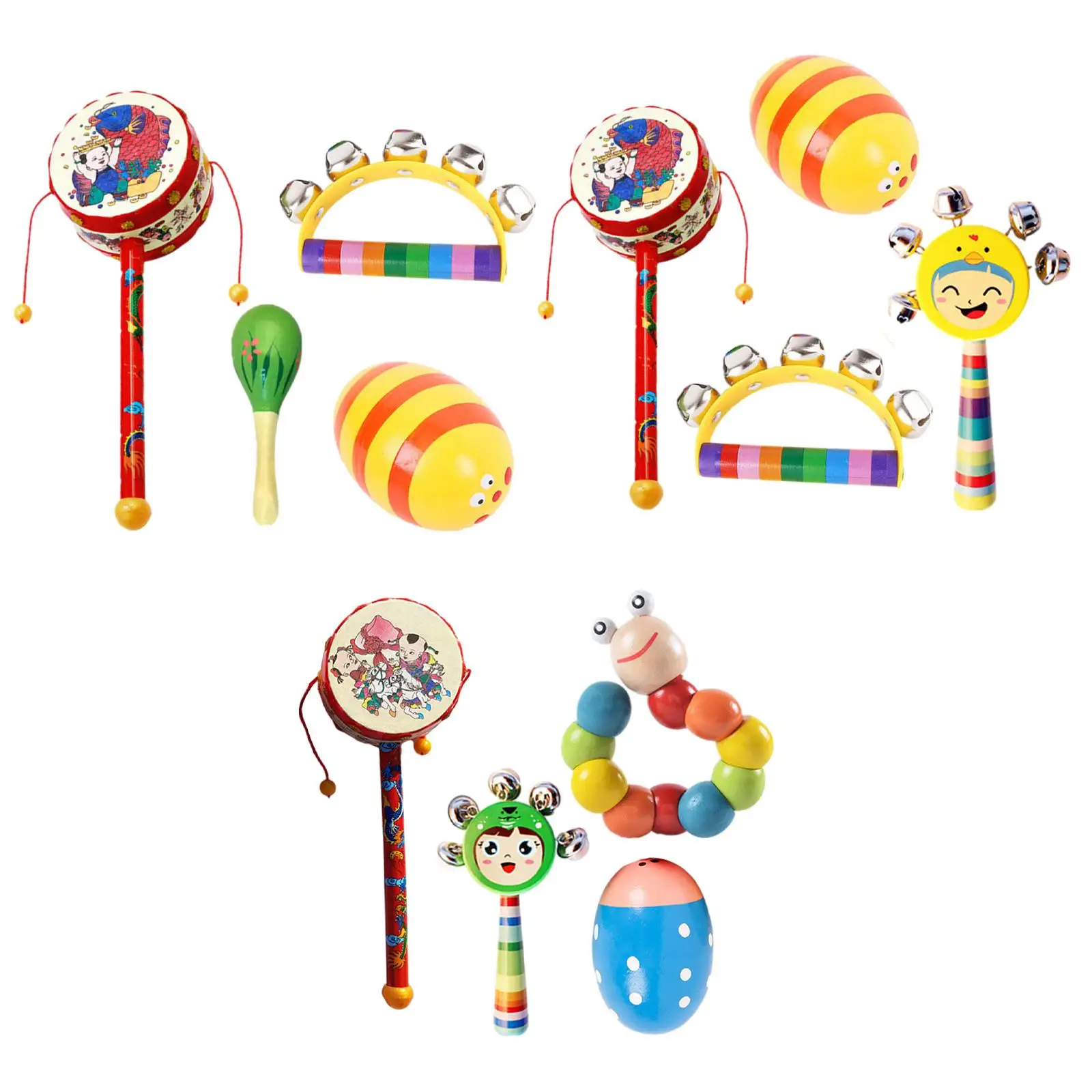 4 Pieces Wooden Musical Instruments Set Premium Percussion Rhythm Kits for Baby Boys Girls Children Newborn Birthday Gift