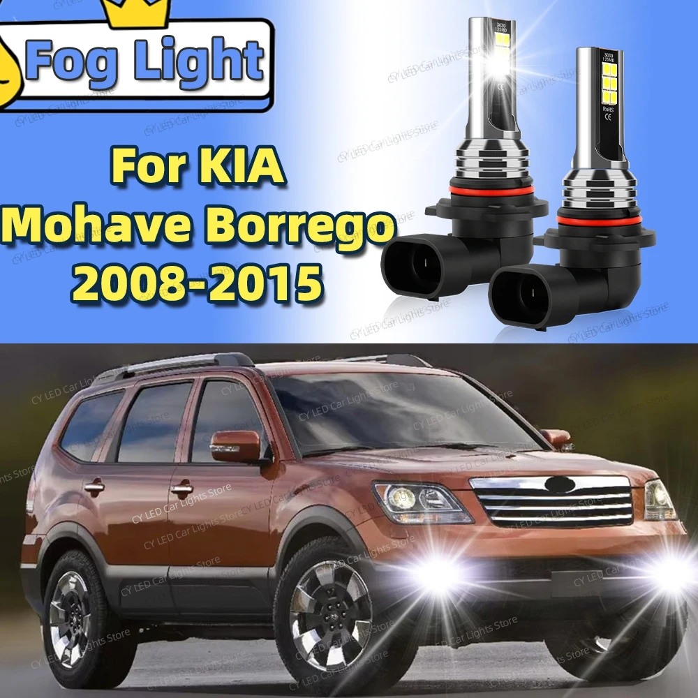 2Pcs LED Front Fog Light Lamp Car Bulbs 6000K For KIA Mohave Borrego 2008 2009 2010 2011 2012 13 14 2015 Canbus Accessories Lamp