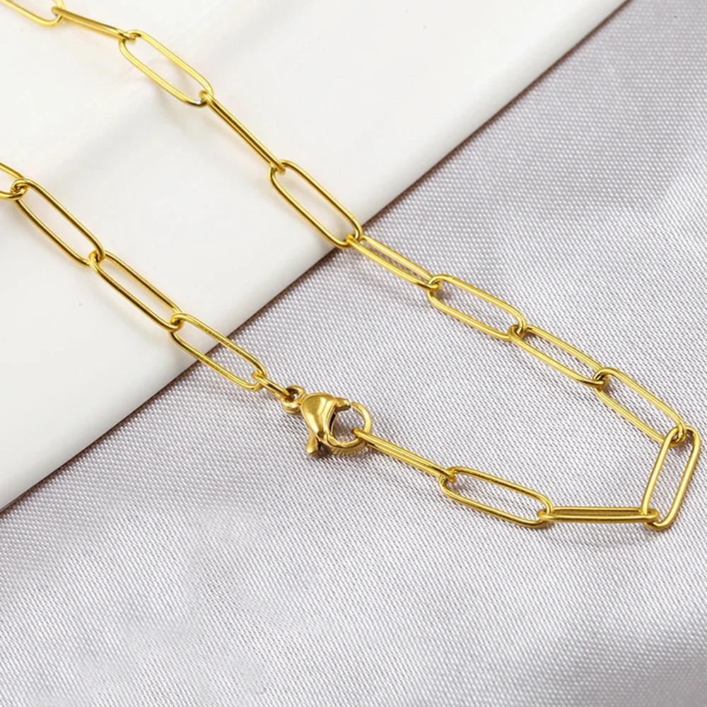 Gothic  Pendant Women's Gold Color Necklace Stainless Steel 46cm Long Chain Link Accessories Diy  Jewels Butterfly Necklace