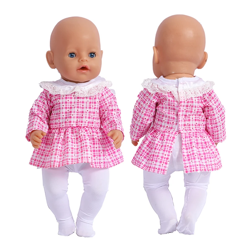 Baby Born Doll Outfits, Roupas de Boneca, Moda Leggings Suit, Handmade Girl Clothes, DIY Toys Acessórios, 43 cm, 17 ", Presentes