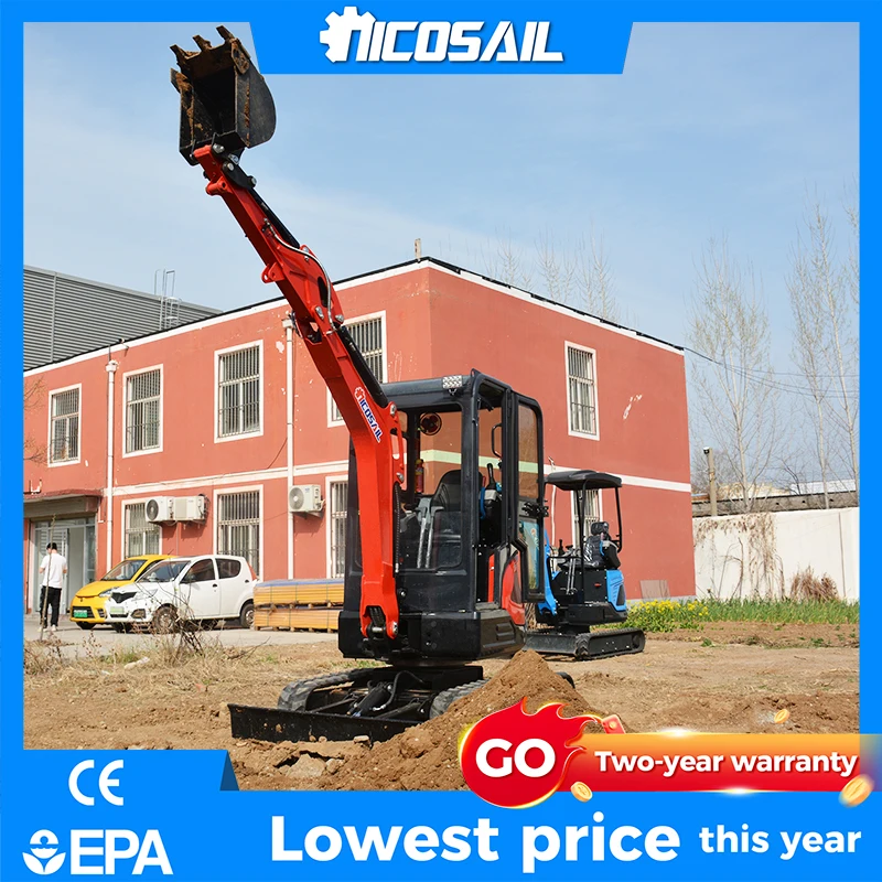 

NICOSAIL OKW25U Farm Mini Excavator 2.5 Ton Customizable Compact Digger Kubota Engine Hydraulic Small Excavator