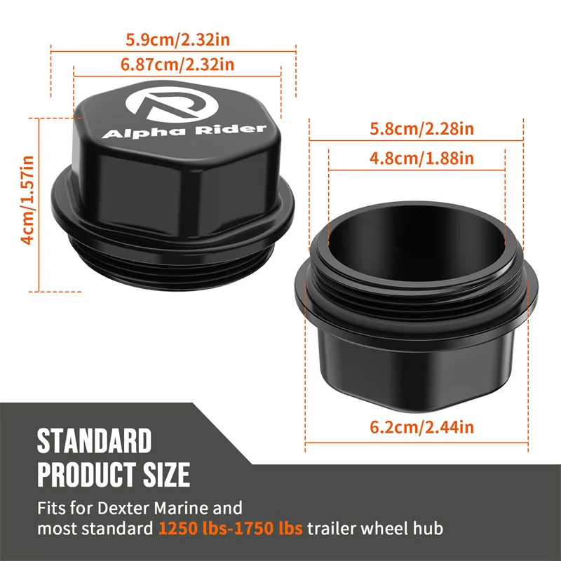 2pc Replacement Dust Wheel Center hub Cover Tire Grease Cap hub Covers 5 Lug w/ O ring For Tiedown Vortex K71-G01-73