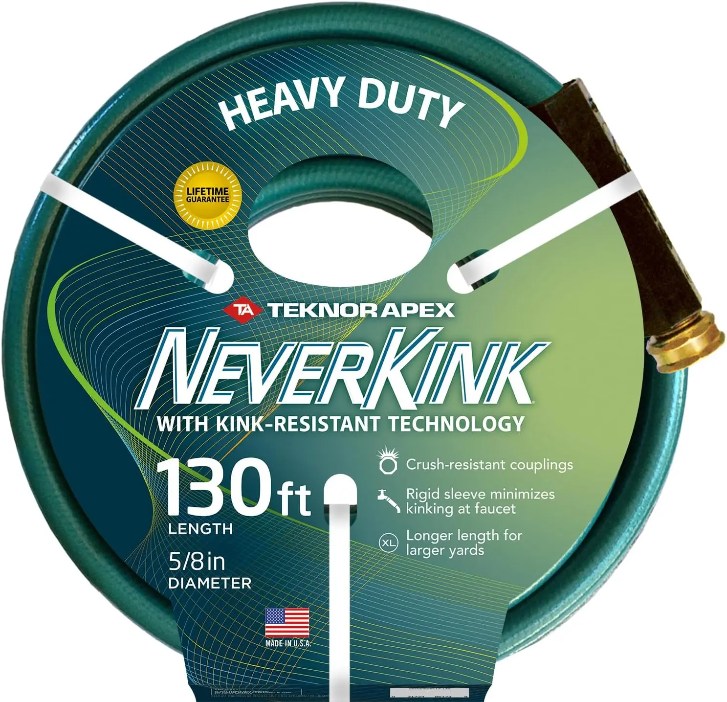 

130-Foot Heavy Duty Garden Hose, 5/8-Inch Diameter, Kink-Free Design for Easy Watering