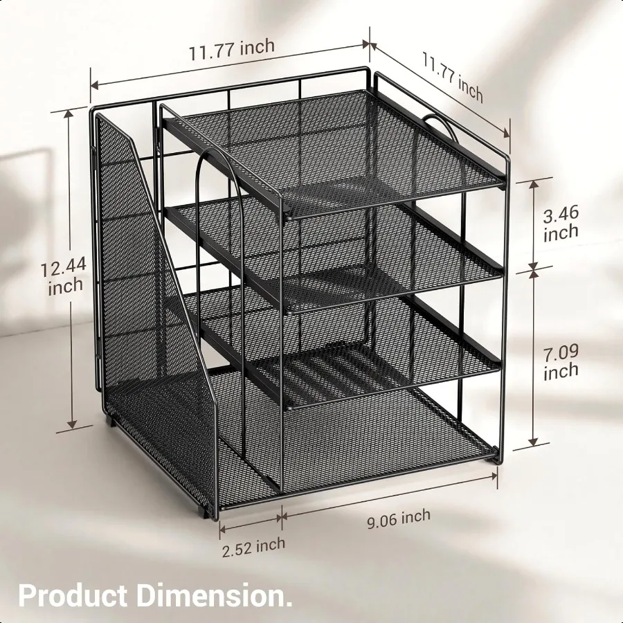 منظم مكتب وملحقات منظم ورق 4 طبقات مع حامل ملفات عمودي ملحقات مكتب المكتب منظمو مساحة العمل وستورو