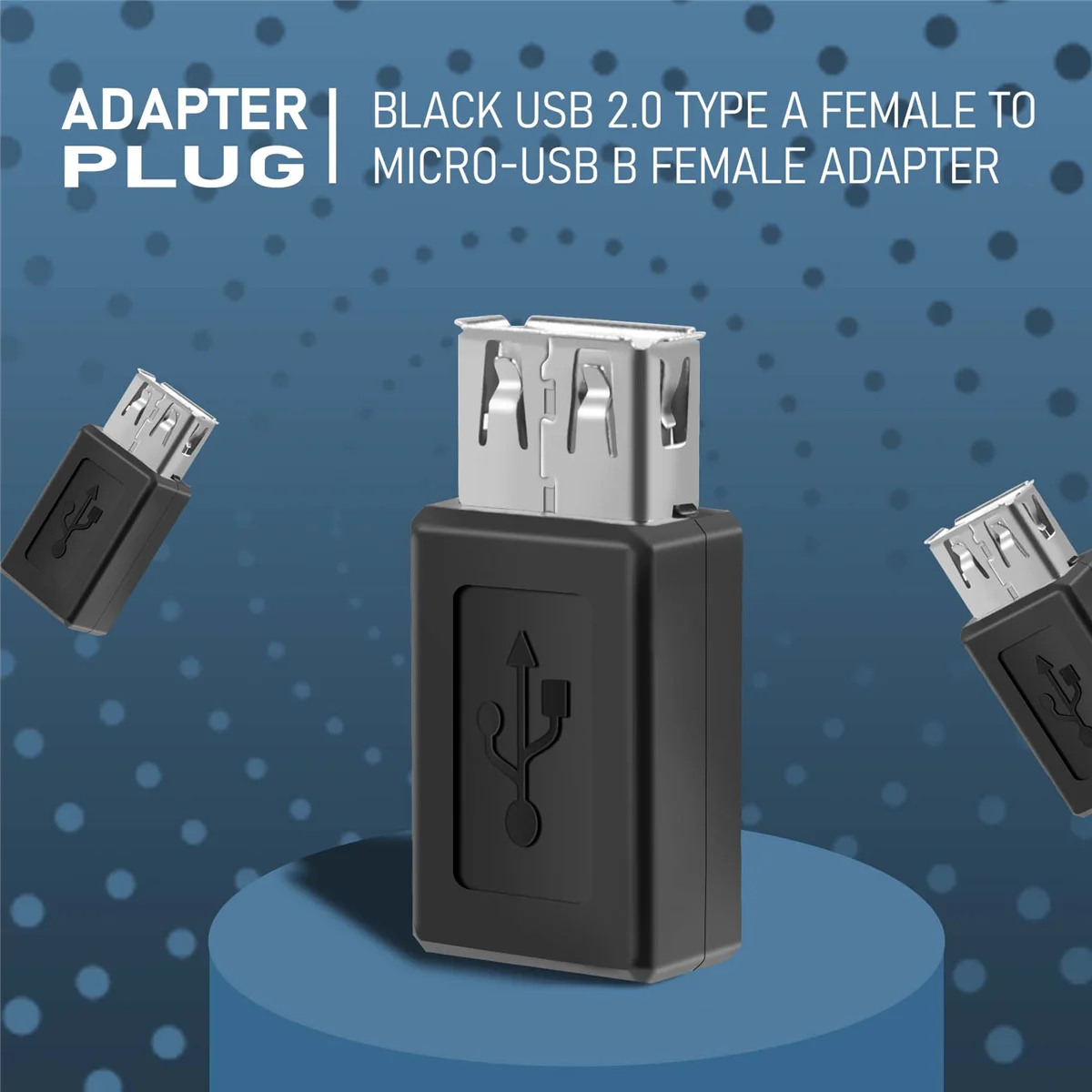 Hitam USB 2.0 tipe A Female ke micro-usb B Female Adapter Plug Converter