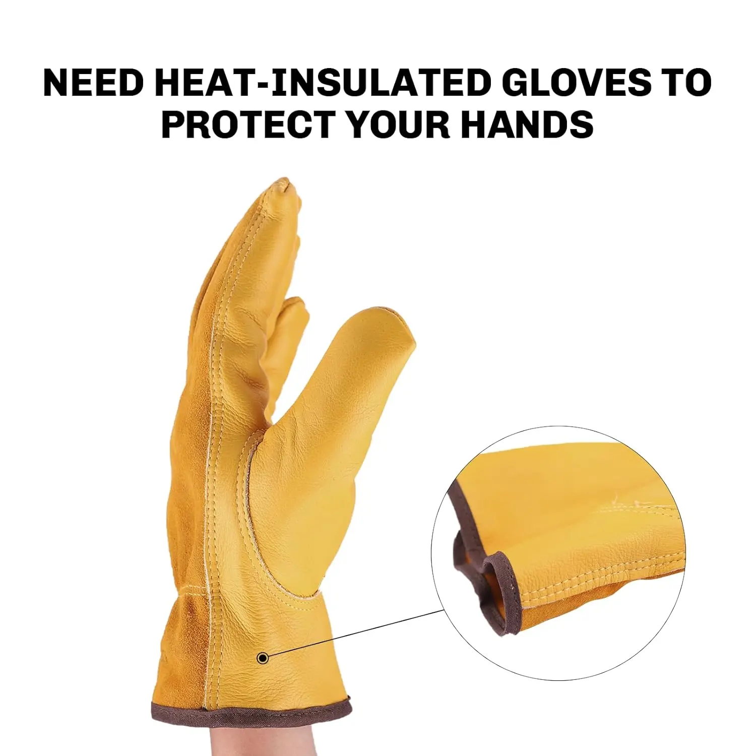 Fire-Maple Gingko Cowhide Leather Work Gloves Fire Retardant Insulation Heat Resistant Durable Anti-scalding for Outdoor Camping