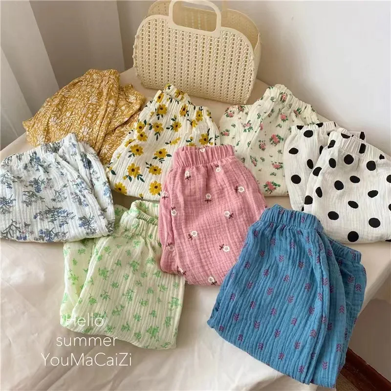 Organic Cotton Baby Pants Newborn Toddlers Autumn Spring Summer Winter Cute Print Soft Muslin Clothes Pants Pantalons Capris