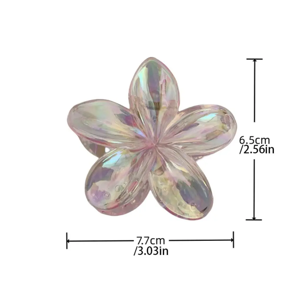 Doce hairpin flor grampo de cabelo garra clipe blingbling transparente grampo de cabelo estilo coreano praia headwear grande garra de cabelo meninas