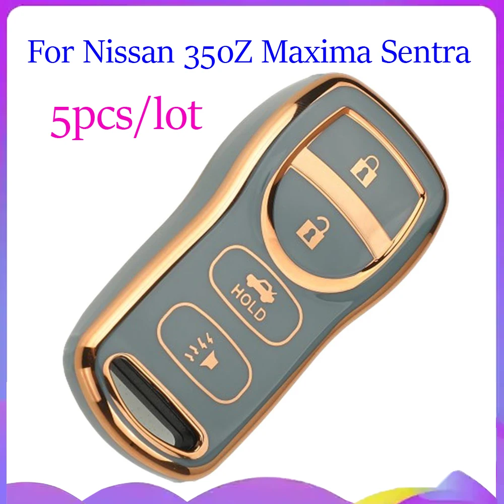 Jingyuqin New 5pcs 4BTN Soft TPU Car Remote Key Case FOB For Nissan 350Z Maxima Sentra Armada Titan Kicks Murano Accessories