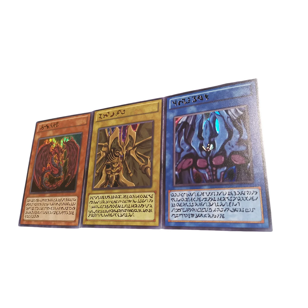 Anime Yu-Gi-Oh DIY ACG Egyptian God Wicked Sacred Beasts Boys Battle Game Toys Collectible Cards Christmas Birthday Gifts Board