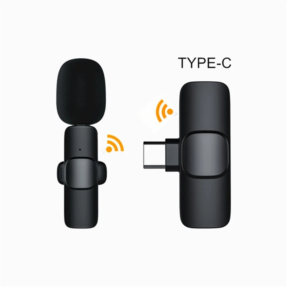 New Wireless Lavalier Microphone Portable Audio Video Recording Mini Mic for iPhone Android Live Broadcast Gaming Phone Mic