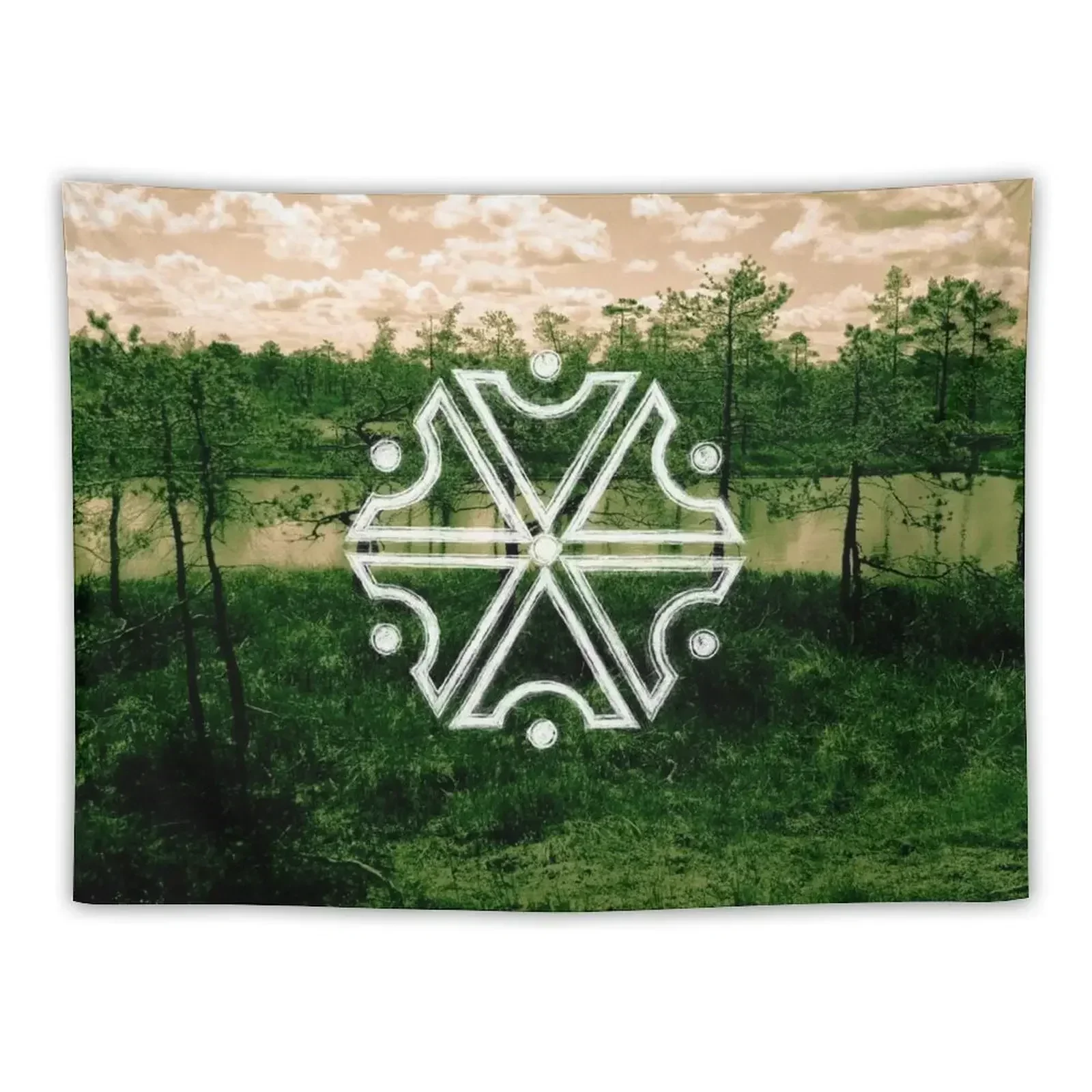 

Perun, Slavic God of Thunders symbol (Swamps) Tapestry Wall Hangings Decoration On The Wall Tapestry