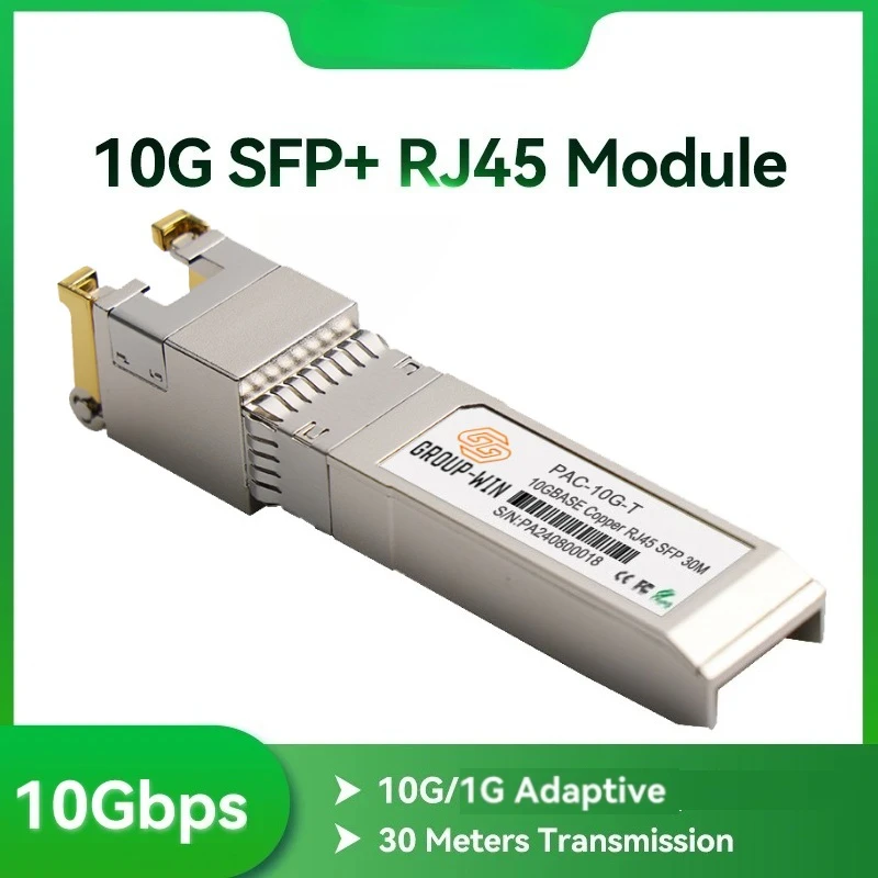 Módulo de cobre 10G RJ45 SFP, transceptor de puerto RJ45 10G/5G/2,5G, 10GBase-T Mikrotik/TP-Link/Zyxel/Hasivo/AUSU, enrutador/interruptor de fibra