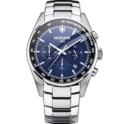 Holuns 50m Waterproof Full Steel Men Fashion Chronograph Quartz Watch Sports Military Wrist Watches Relogio Masculino