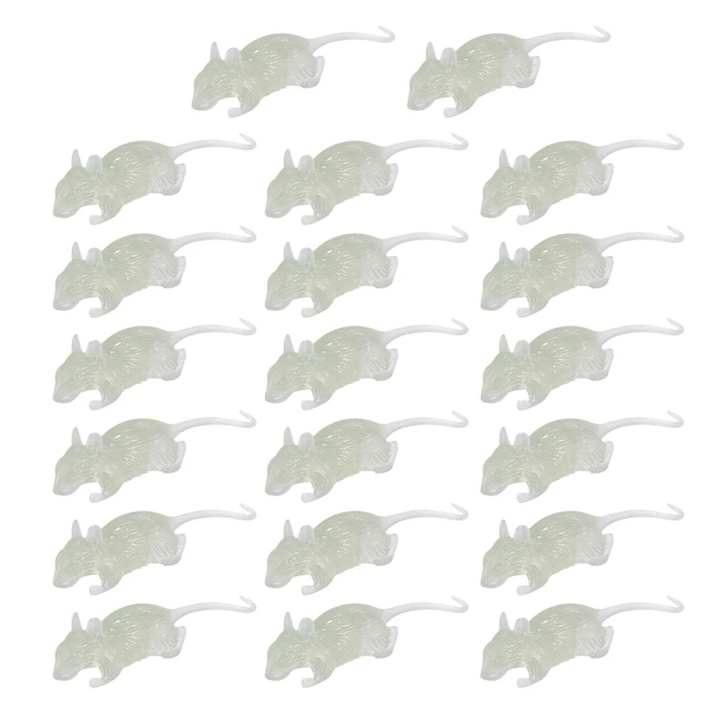 20 Pcs Mouse Prank Toy Halloween Fake Rat Children’s Toys Luminous Plastic Tricky