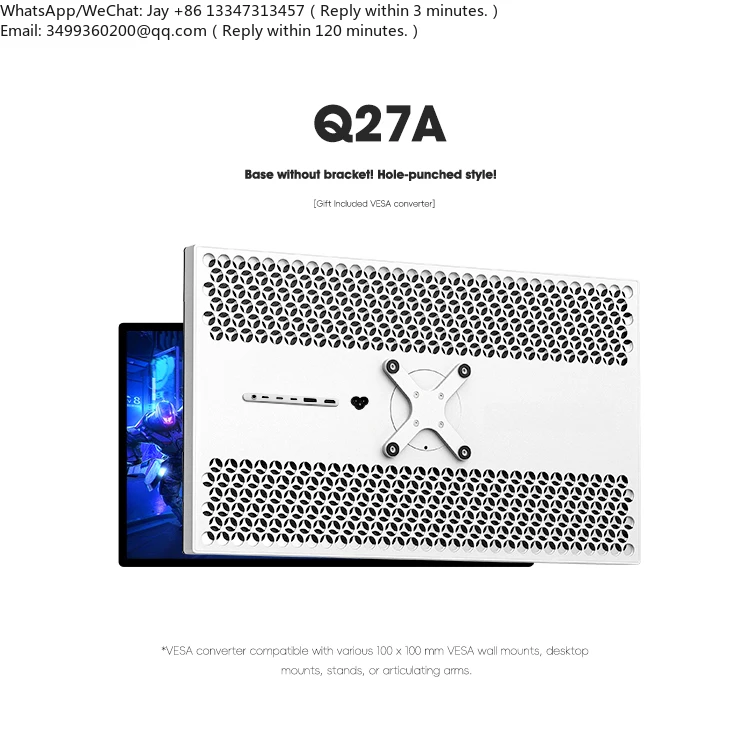 

Kuycon Q27A AMD Freesync Nvidia G-SYNC High-end 27 Inch 2k 165hz Refresh Rate Gaming Monitor Screen Display Without Bracket