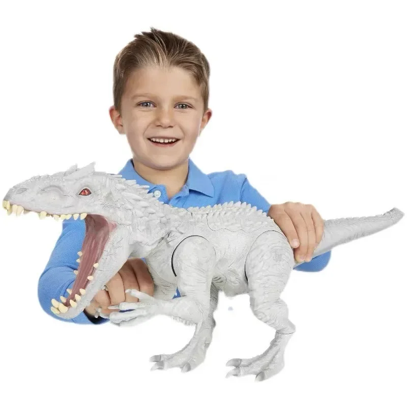 Jurassic Worlds Indominus Rex Action Figures Simulation Dinosaur Model Lights Sounds Toy Movable Joint Dinosaur Doll Kids Gifts