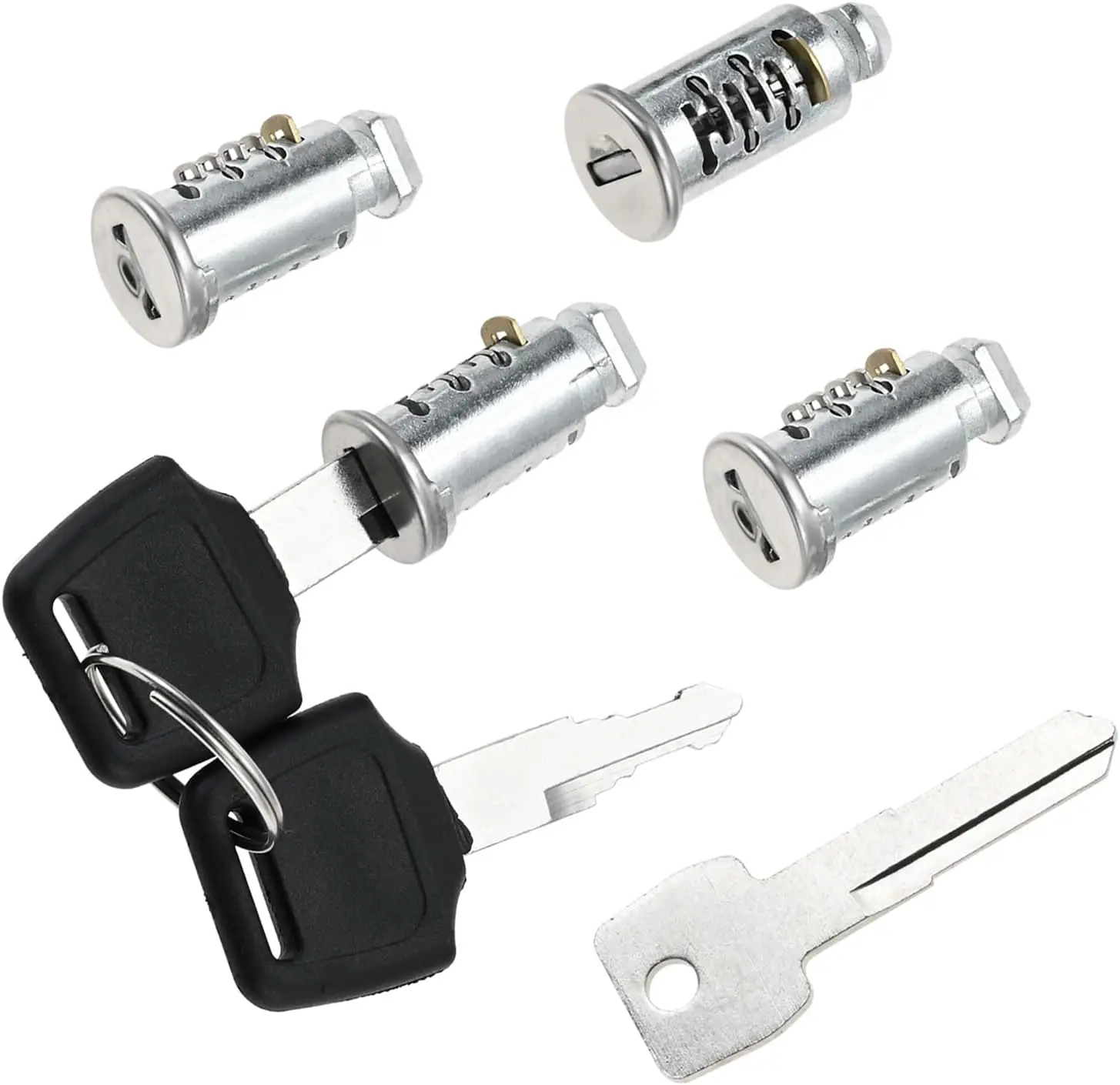 Núcleo de cerradura de 4 Uds con cilindro de llave de repuesto de 2 llaves para portabicicletas Thule, portaequipajes para techo, portabicicletas, portero para Kayak y más Compatible con todos los cerraduras Thule