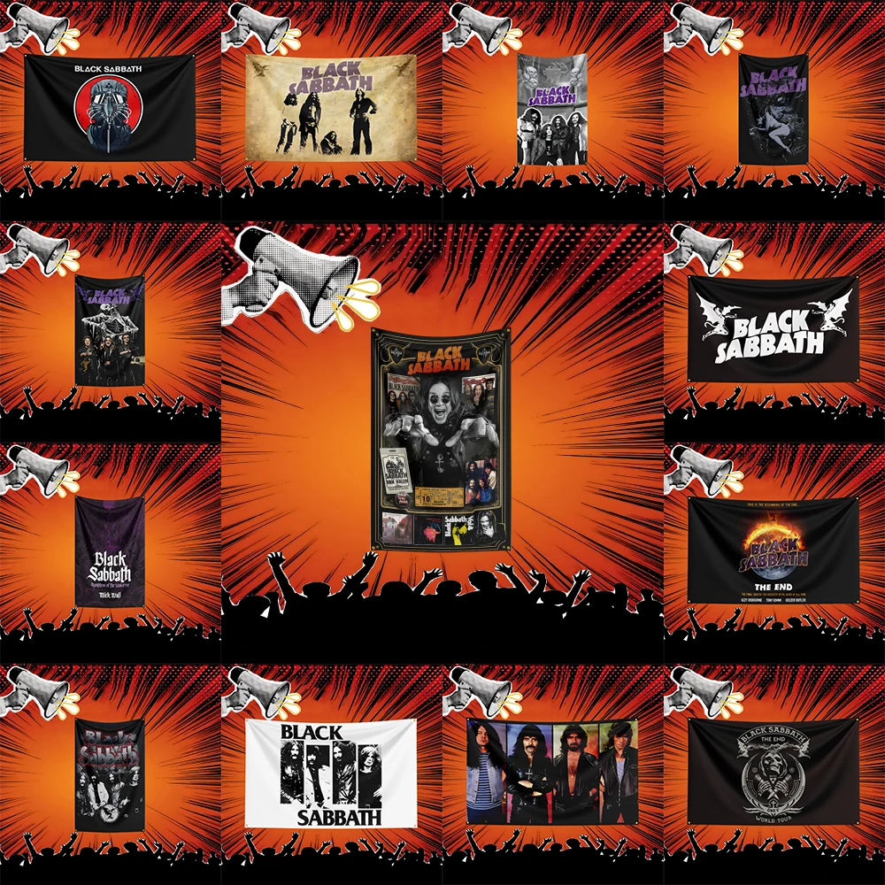 Black Sabbath Inspired Rock Music Flag 3x5 FT Polyester Banner For Bedroom Wall Decor Music Fans Gift