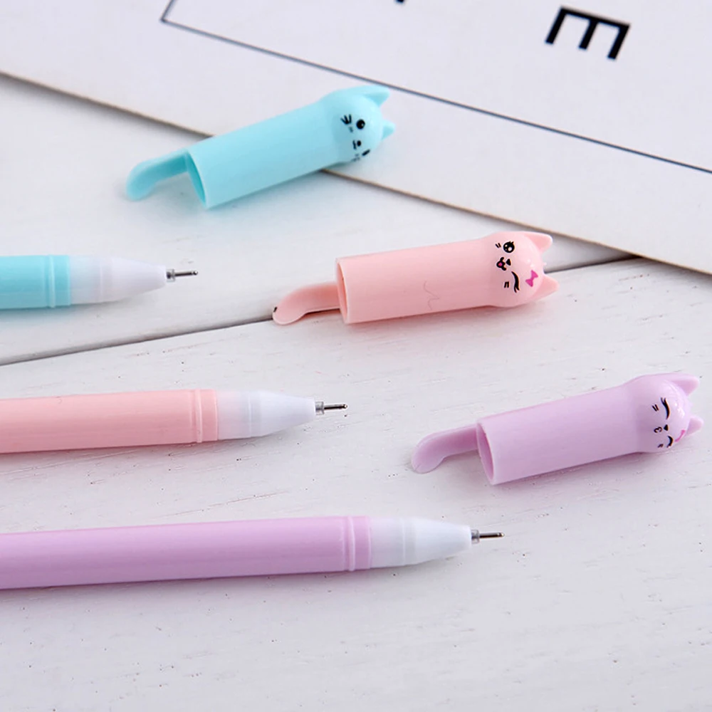 5Pcs/set Kawaii Cat Gel Pen 0.38mm Creative Cute Neutral Ink Pen Children Gift Pens School Office Writing Supplies Stationery