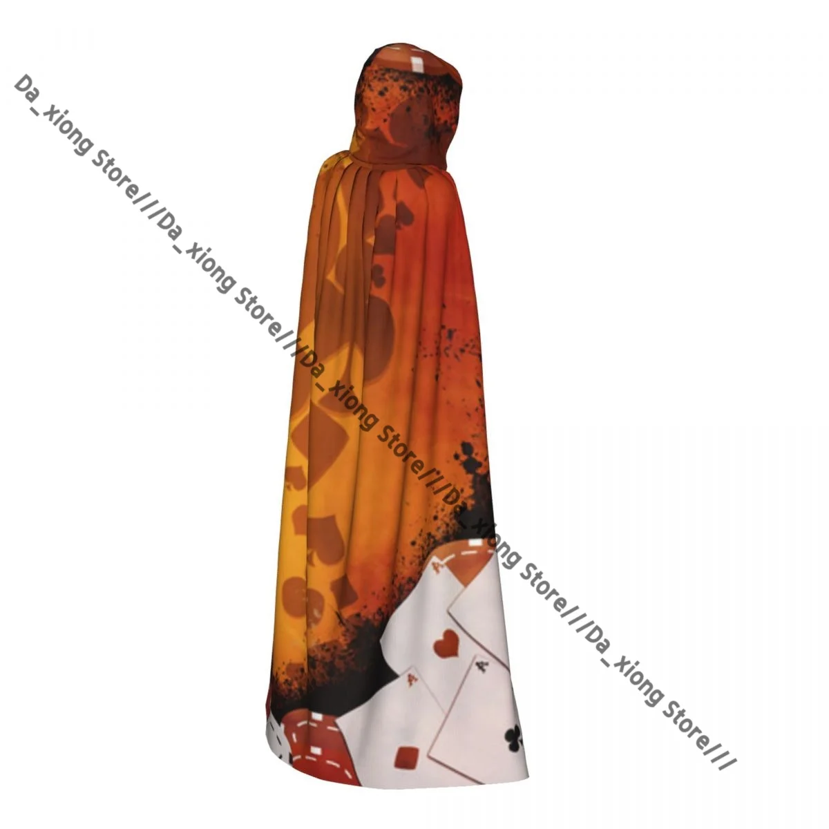 Abstract Casino And Poker Pattern Witch Cloak Halloween Cosplay Costume Adult Unisex Cloak Retro Ages Cape