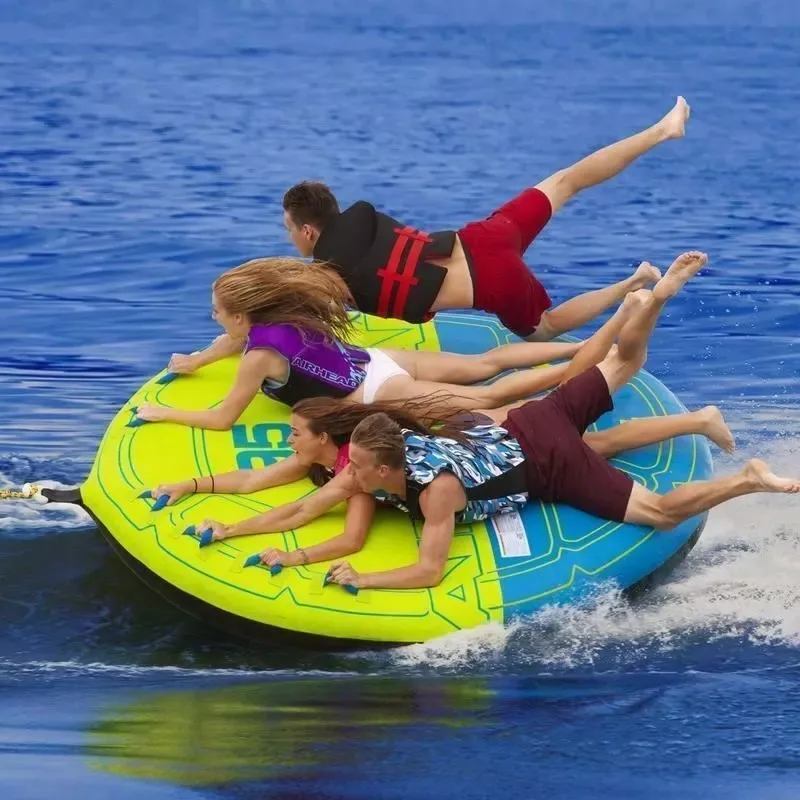 Durable Inflatable Deck for Summer Water Entertainment, 3 4 Rider, Towable Tube - Image 6